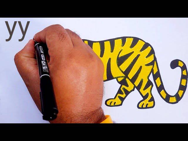 Cute Tiger Head Drawing