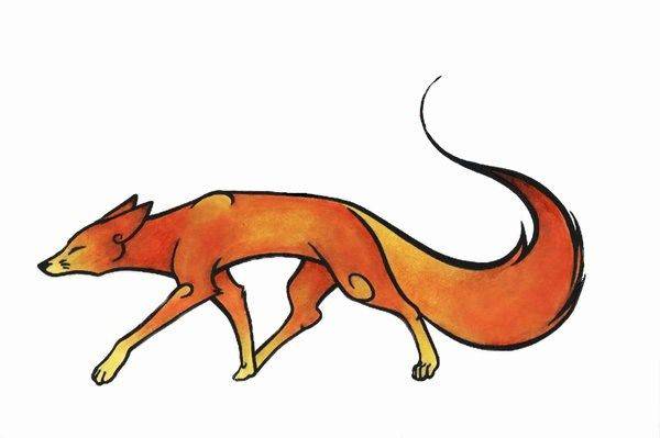 Fox Drawing Running