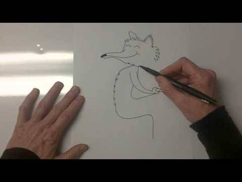 Fox Silhouette Drawing