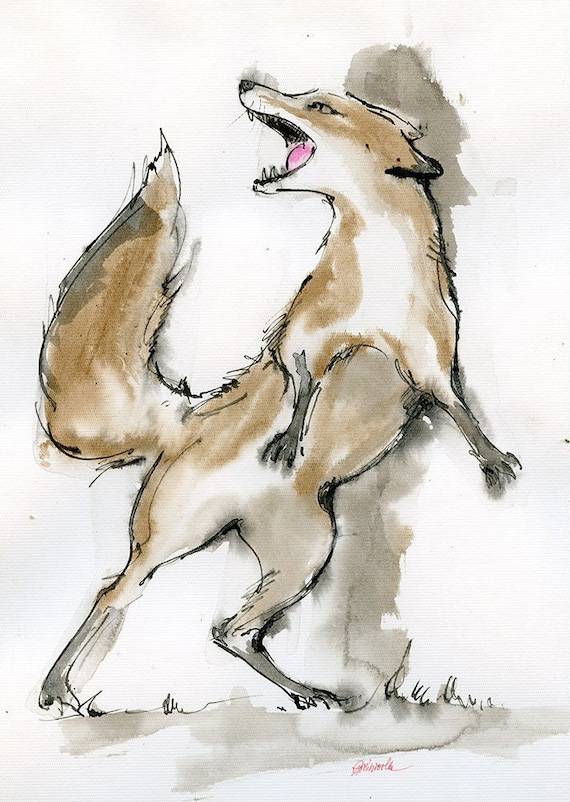 Running Fox Drawing